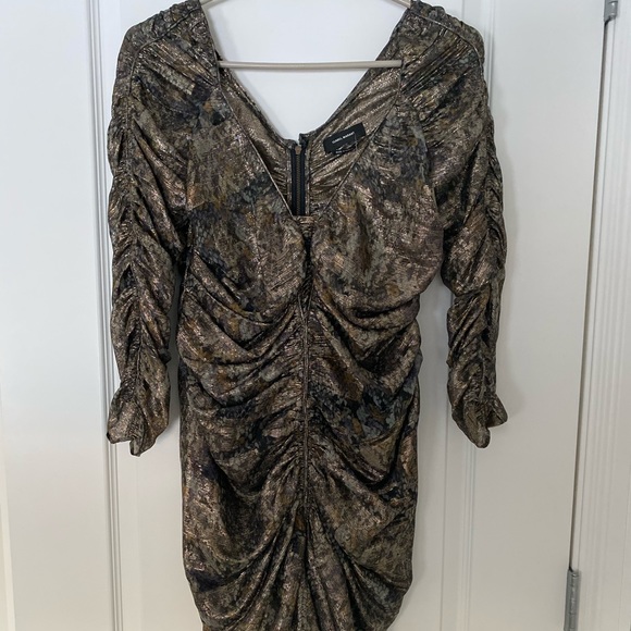 Isabel Marant Paralyn Ruched Metallic Dress - Picture 3 of 8